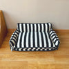 Trendy Striped Faux Lambswool Double Layer Dog & Cat Sofa Bed