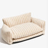 Trendy Striped Faux Lambswool Double Layer Dog & Cat Sofa Bed