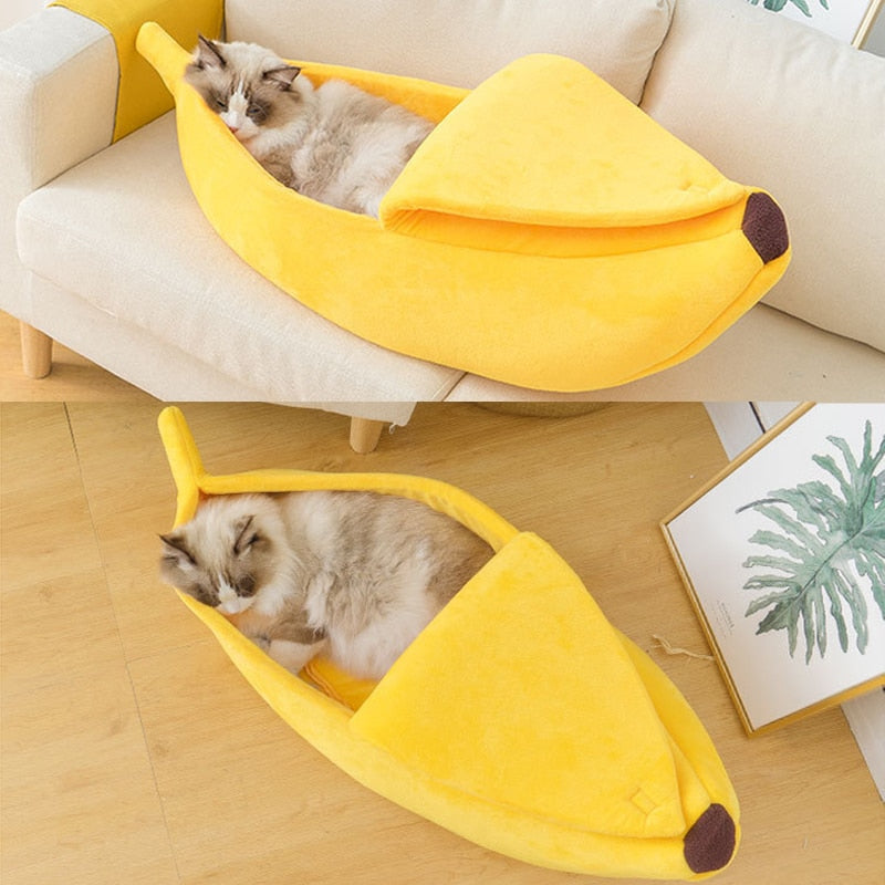 Funny Banana Cat Bed House Cute Cozy
